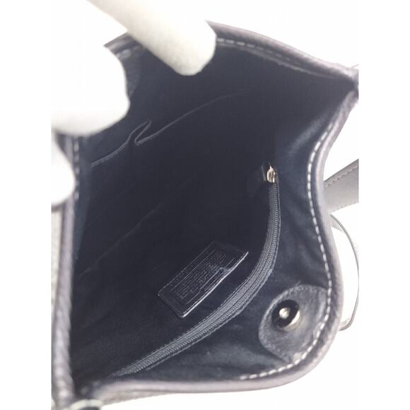 Coach Penelope Black Pebbled Leather Zipper Pockets Crossbody Bag - Picture 13 of 14